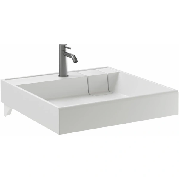 Раковина Ceramicanova Quattro CN0101 60x60 см, над стиральной машиной, с кронштейнами, белый