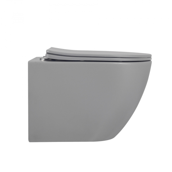 Подвесной унитаз Abber Bequem AC1101MG с сиденьем серый матовый