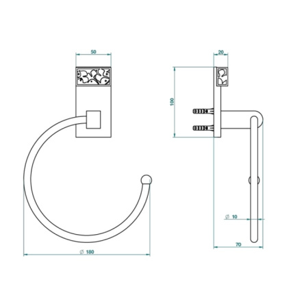 Полотенцедержатель THG Ginkgo U5E.F01.504N золото