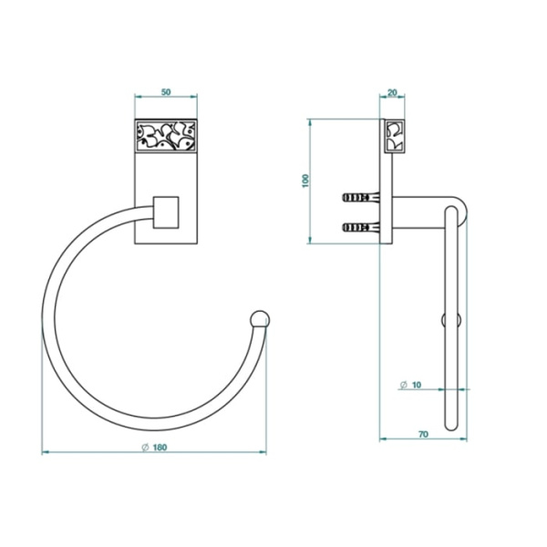 Полотенцедержатель THG Ginkgo U5E.F01.504N золото