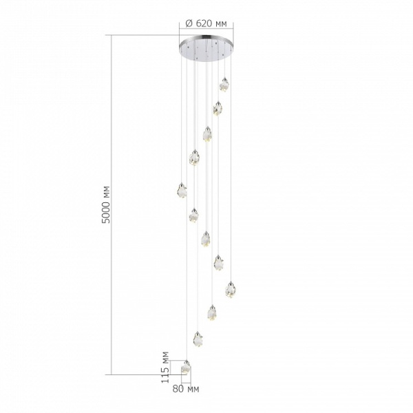 Подвесная люстра ST-Luce Cascato SL6114.103.12