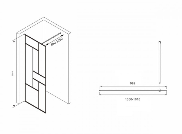 Душевая перегородка Abber Immer Offen AG63100B8