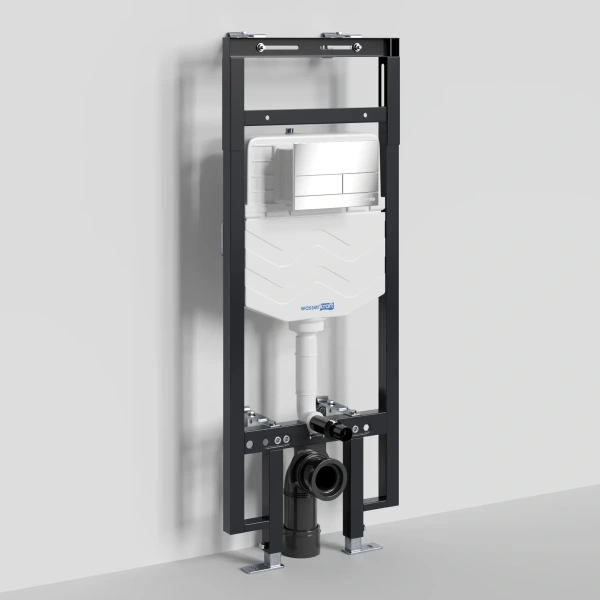 Инсталляция для унитаза WasserKRAFT Dinkel 58 58TLT.010.ME.CH04 с кнопкой смыва, хром