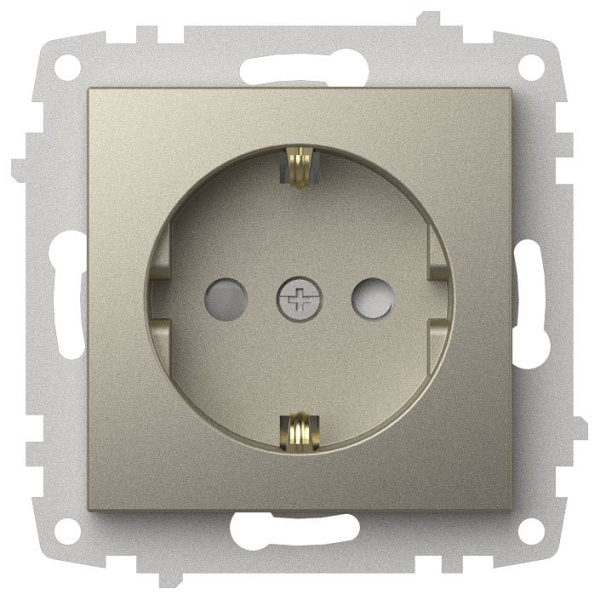 Розетка с заземлением и со шторкой без рамки Elbi Eleсtriс Zena Vega 609-011400-243