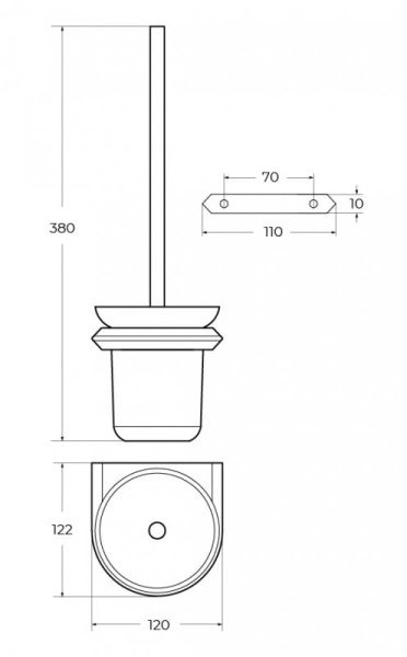 Ёршик для унитаза подвесной Cezares Liner LINER-TBS-V-GM оружейная сталь