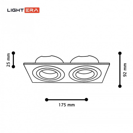 Встраиваемый светильник LIGHTERA МУН LE204RL-2W