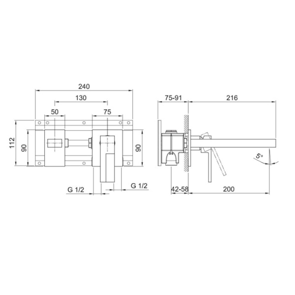 Смеситель для раковины Fantini AR/38 38 02 E211SB