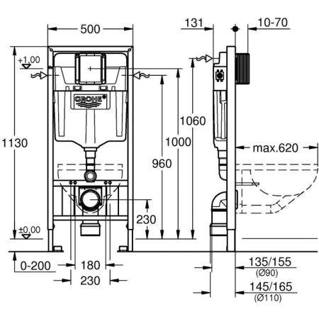 Инсталляция для унитаза Grohe Rapid SL 38897000