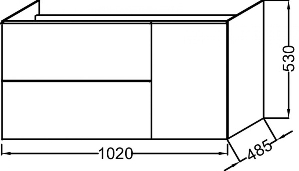 Тумба под раковину 102 см Jacob Delafon Odeon Up EB891-N28 медный бетон