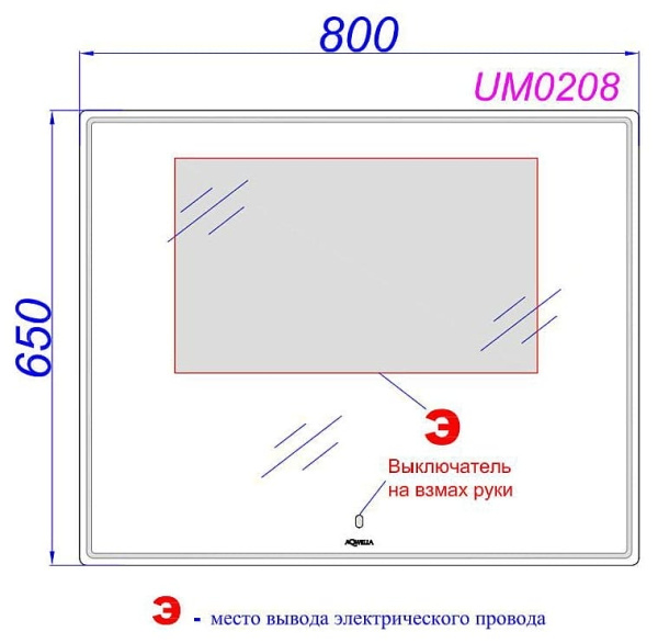 Зеркало Aqwella 80 UM0208