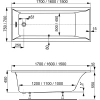 Акриловая ванна 150x70 см Vagnerplast Veronela VPBA157VEA2X-04