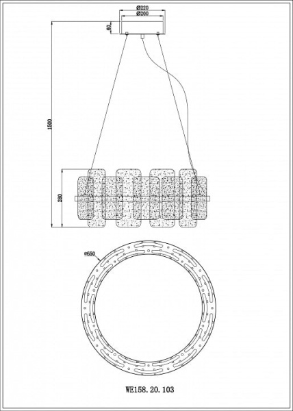 Подвесной светильник Wertmark Nelly WE158.20.103
