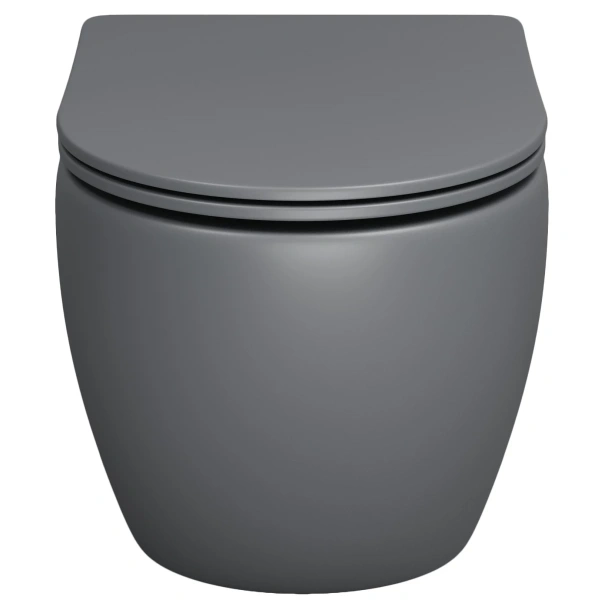 Унитаз подвесной Grossman GR-4411GMS безободковый, с сиденьем микролифт, серый матовый