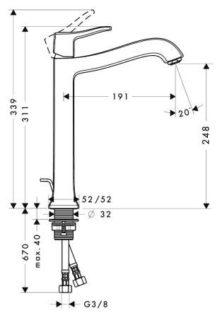 Смеситель для раковины hansgrohe Metris Classic 31078000