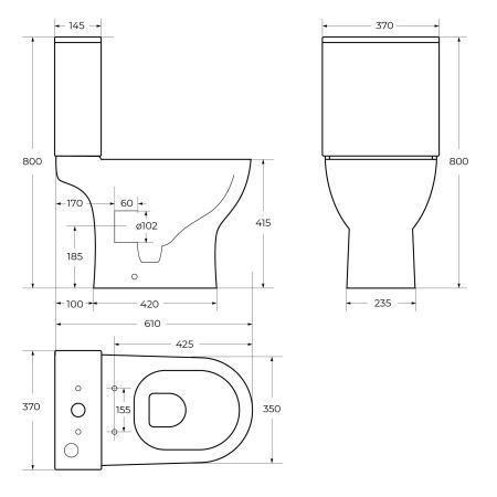 Унитаз-компакт безободковый с сиденьем BelBagno LOUNGE BB045CPR/SC