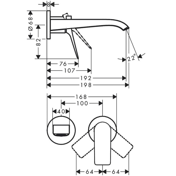 Смеситель для раковины hansgrohe Vivenis 75050670 со сливным гарнитуро матовый черный
