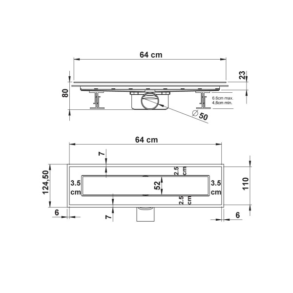 Душевой лоток Vincea Say Anzer 60 см 72.2.60.STN сатин