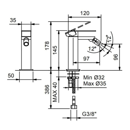 Смеситель для биде Fantini Mint 34 93 F008WF сталь