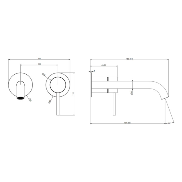 Смеситель для раковины Gessi 316 54086#299 черный матовый