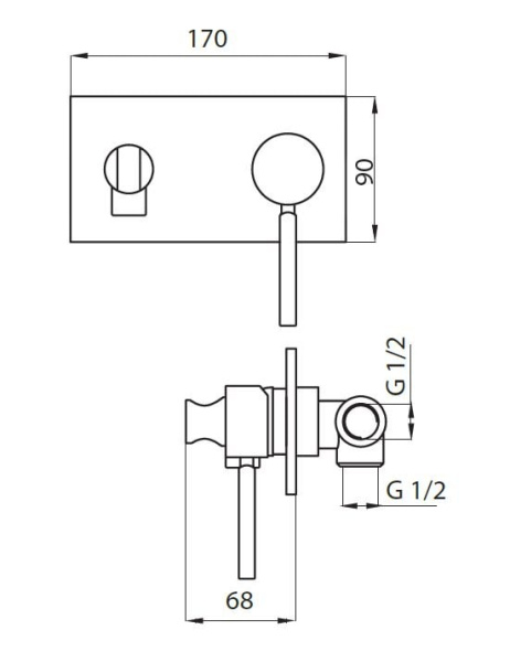 Смеситель для гигиенического душа Cezares Aphrodite APHRODITE-DIF-03/24-Bi Золото