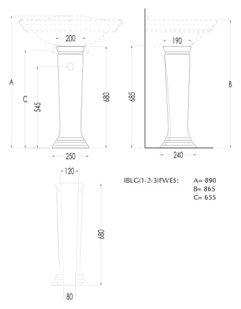 Раковина Devon&Devon Westminster IBLG1FWES