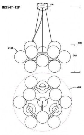 Подвесная люстра MyFar Aerton MR1947-12P