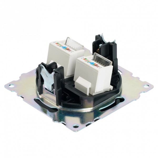 Розетка двойная Ethernet RJ-45 без рамки Stekker Катрин 50007