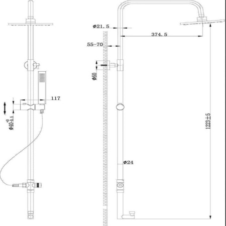 Душевая стойка BelBagno Trula TRU-COLD-U-CRM