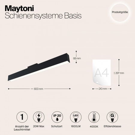 Накладной светильник Maytoni BASIS TR012-2-20W4K-B