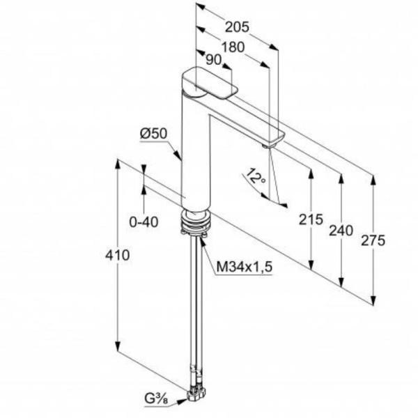 Смеситель для раковины Kludi Pure&Style 402963975 черный матовый