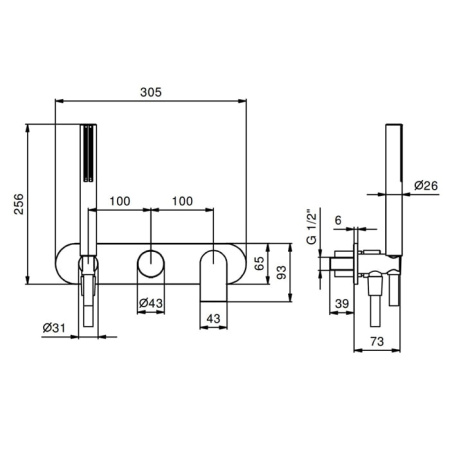 Смеситель для душа Fantini Mare 51 02 V084B