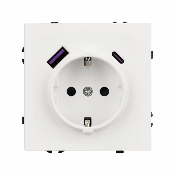 Розетка с заземлением и 2хUSB type A, без рамки Arlight SCT 054284