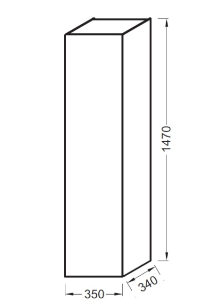 Шкаф-пенал Jacob Delafon Rythmik 35 EB998-G1C Белый Блестящий Лак