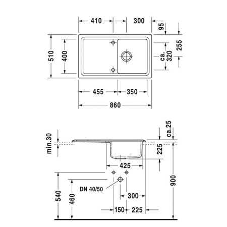 Кухонная мойка Duravit Cassia 50 7513860000 белый