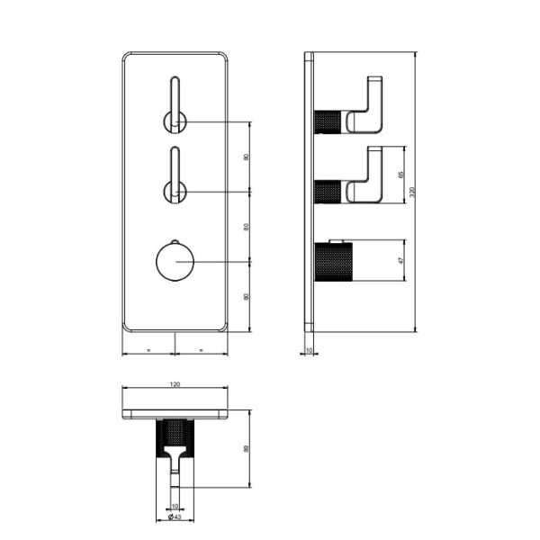 Смеситель для душа Gessi Inciso 58204#246 золото