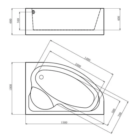 Акриловая ванна Gemy G9009 B R