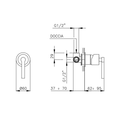 Смеситель для душа Nicolazzi Mac Kinley 05 3706EXTCR29M