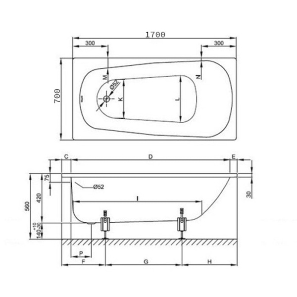 Стальная ванна Bette Form 170x70 2945-000ADPLUS