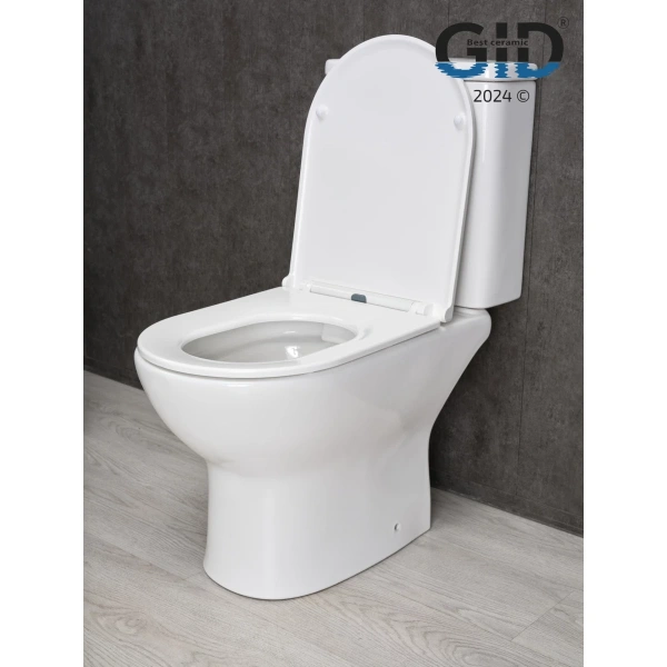 Унитаз-компакт GID Tn2123 безободковый, с сиденьем микролифт, белый