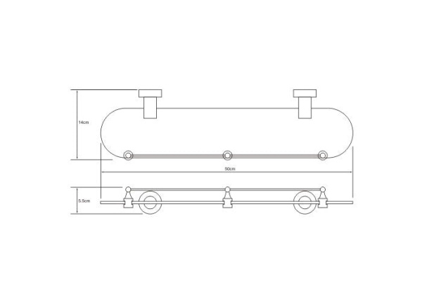 Полка стеклянная с бортиком WasserKRAFT Donau K-9444