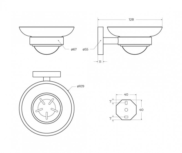 Мыльница подвесная Cezares Relax RELAX-SODS-IN сатин