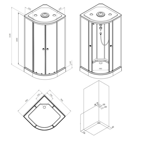 Душевая кабина AM.PM X-Joy 90x90 W94C-401-090BT