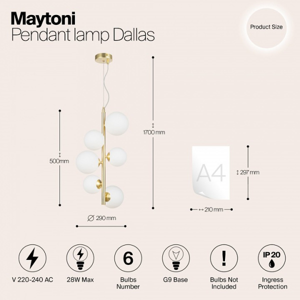 Подвесная люстра Maytoni Даллас MOD545PL-06BS