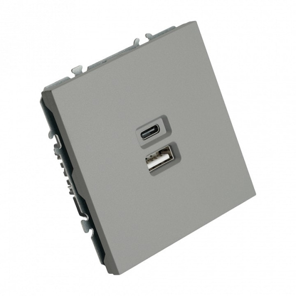 Розетка 2хUSB type A и C без рамки Stekker Эмили 49957