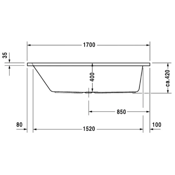 Акриловая ванна 170x75 см Duravit D-Code 700099000000000