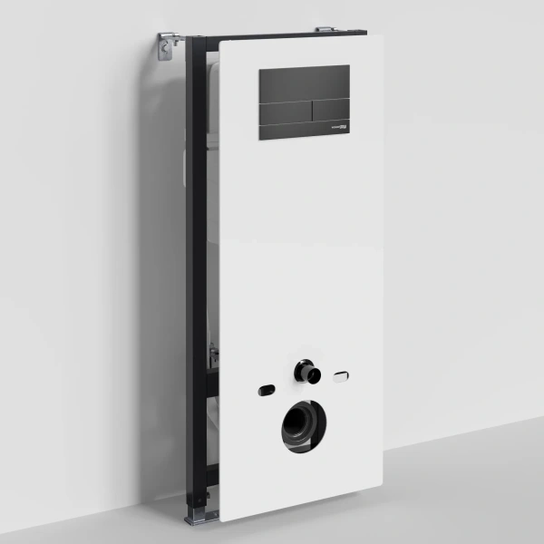 Инсталляция для унитаза WasserKRAFT Abens 20 20TLT.010.ME.WH.MB04 с кнопкой смыва, черный матовый