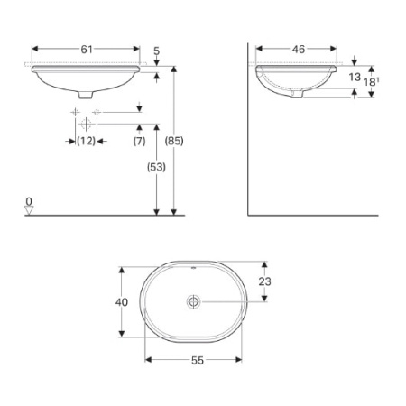 Раковина Geberit VariForm 61 500.756.01.2