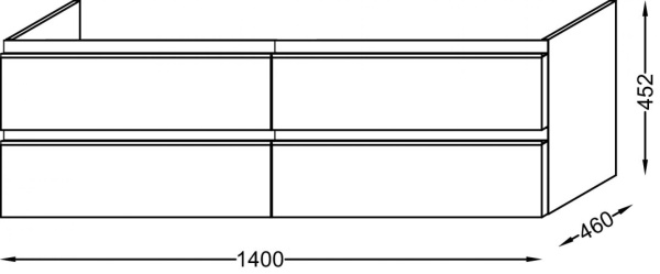Тумба под раковину 140 см Jacob Delafon Vox EB2020-RA-N29 серая кожа