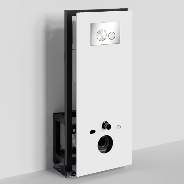 Инсталляция для унитаза WasserKRAFT Glan 66 66TLT.010.ME.WH.BN02 с кнопкой смыва, никель