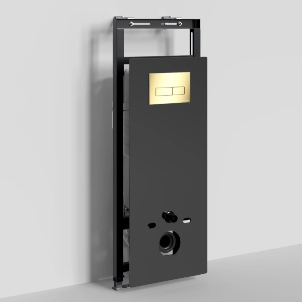 Инсталляция для унитаза WasserKRAFT Salm 27 27TLT.010.ME.BL.PG03 с кнопкой смыва, золотой